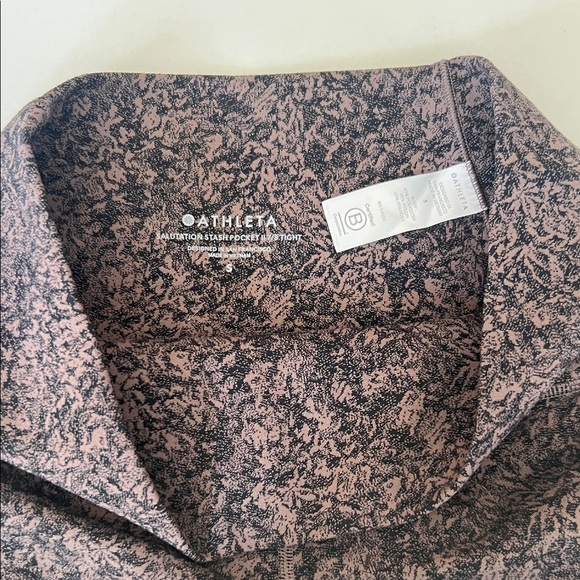 Athleta Pants - Athleta Pink and Black high waste legging 3/4